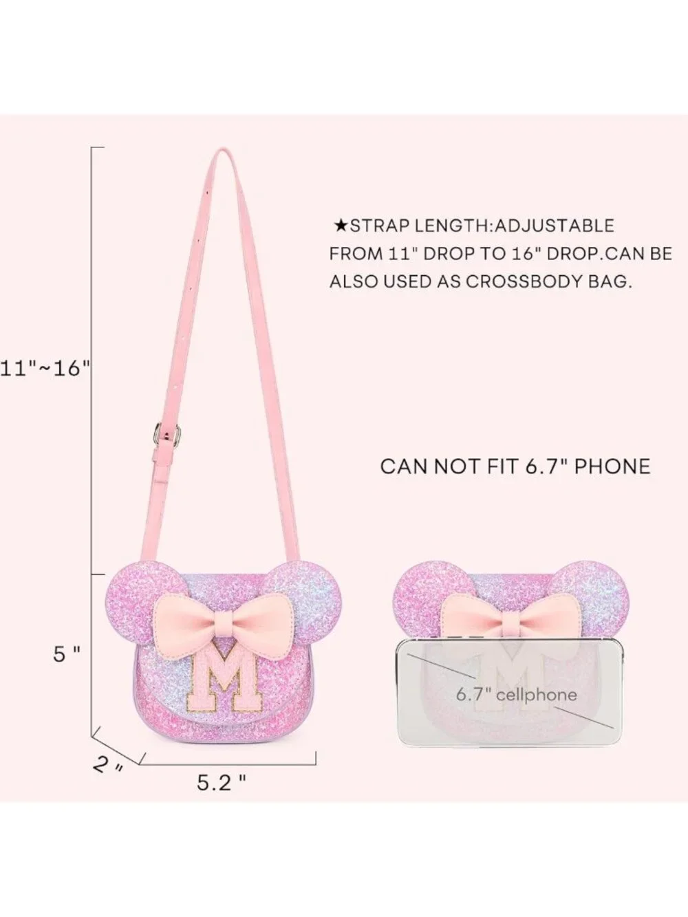 Purple Rainbow Toddler Purse for Girls 3-8 | Crossbody Bag & Wallet Gift